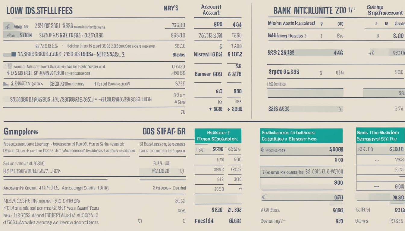A bank statement showing a low balance and a list of fees for a DBS Multiplier account in Singapore