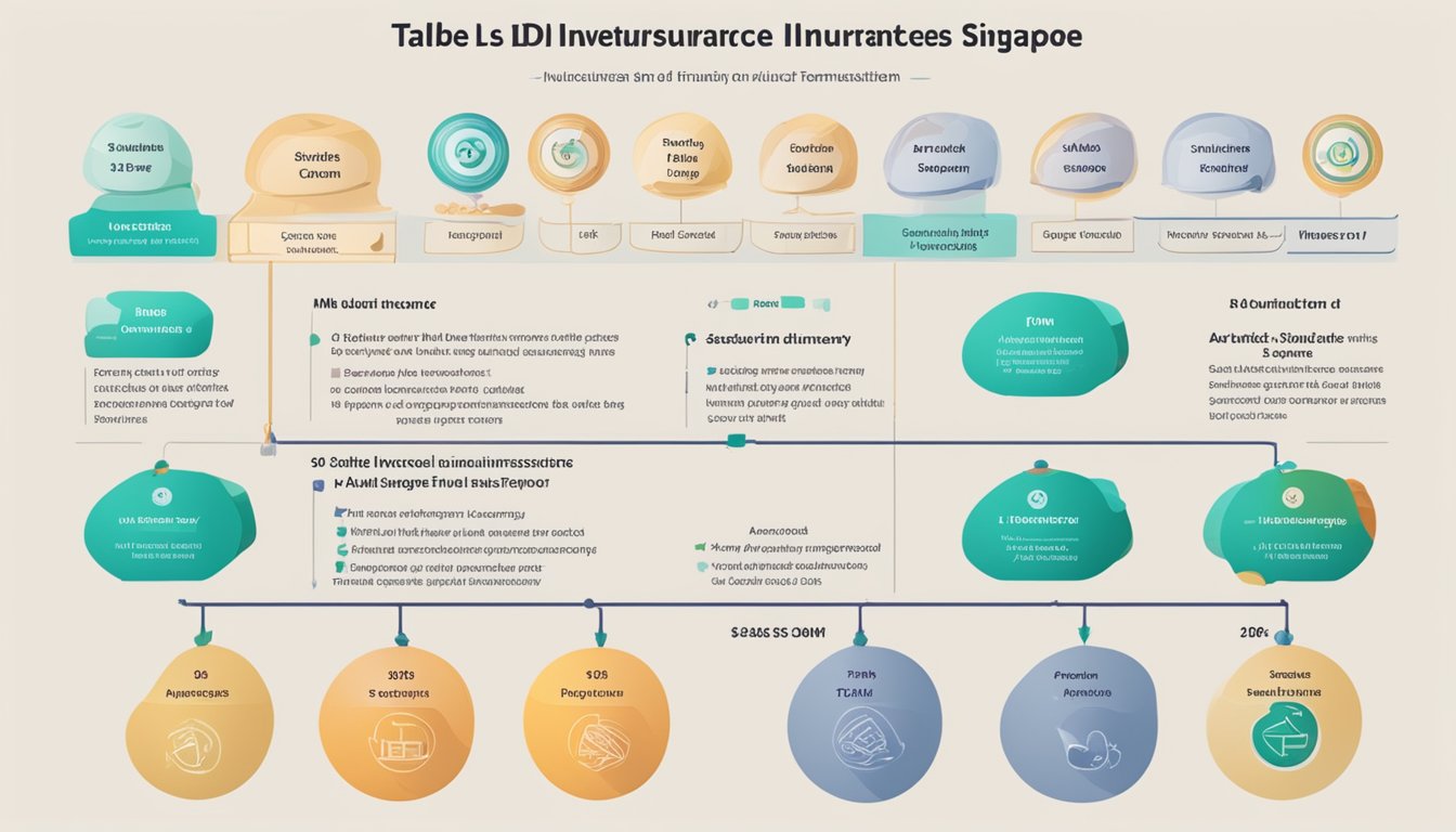 A table displaying various investment and insurance options with the DBS Multiplier terms in Singapore