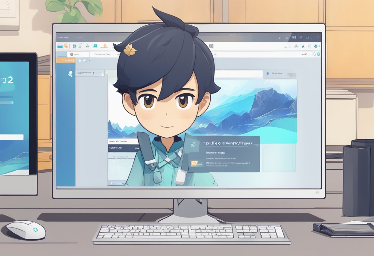 A computer screen displaying a "Failed to Verify Files" error message with the Genshin Impact logo in the background