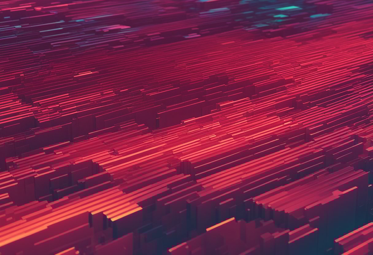 Red pixels scattered across a glitched computer screen, indicating GPU artifacting