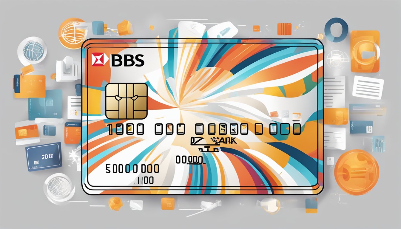 DBS Bank's Global Recognition: A sleek credit card with the DBS logo prominently displayed, surrounded by symbols representing international acceptance