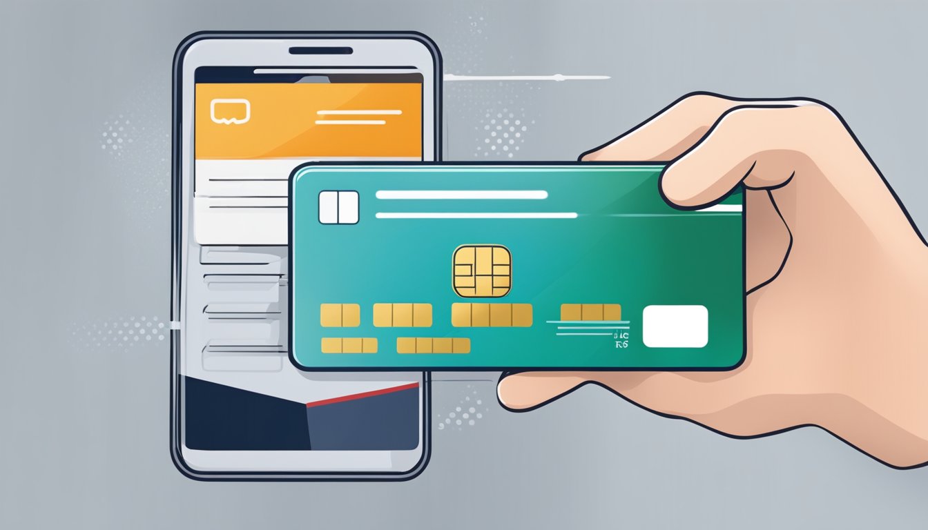 A smartphone displaying DBS student credit card being used for digital banking in Singapore