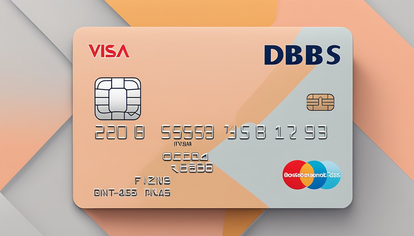 A DBS Visa Debit Card displayed against a clean, modern backdrop with the DBS logo prominent
