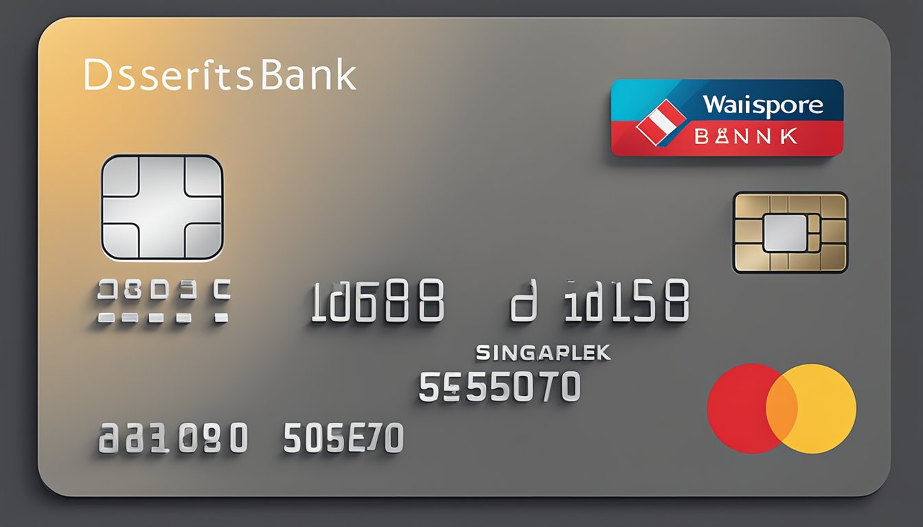 A credit card with "Benefits and Rewards" logo, waived annual fee, and Singapore's DBS bank branding