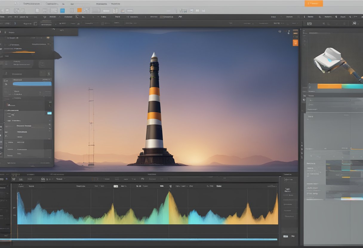 A computer screen showing VLC interface with a video timeline. A cursor hovers over the trim tool, ready to edit the video