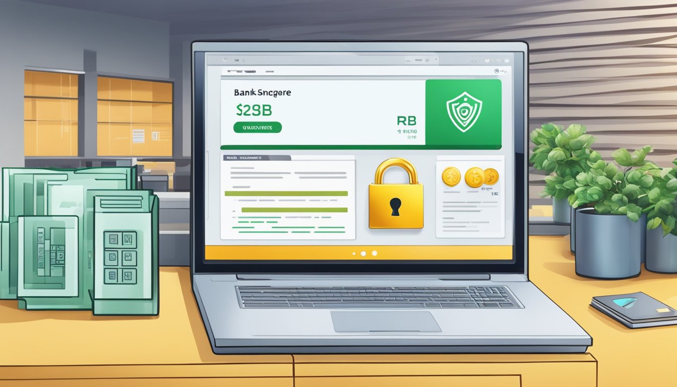 A digital token from POSB Singapore is displayed on a computer screen with the bank's logo and a secure lock icon