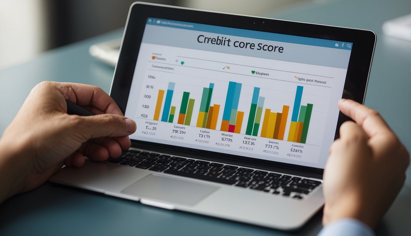 A Singaporean money lender explains credit scores. Graphs and charts illustrate credit score factors