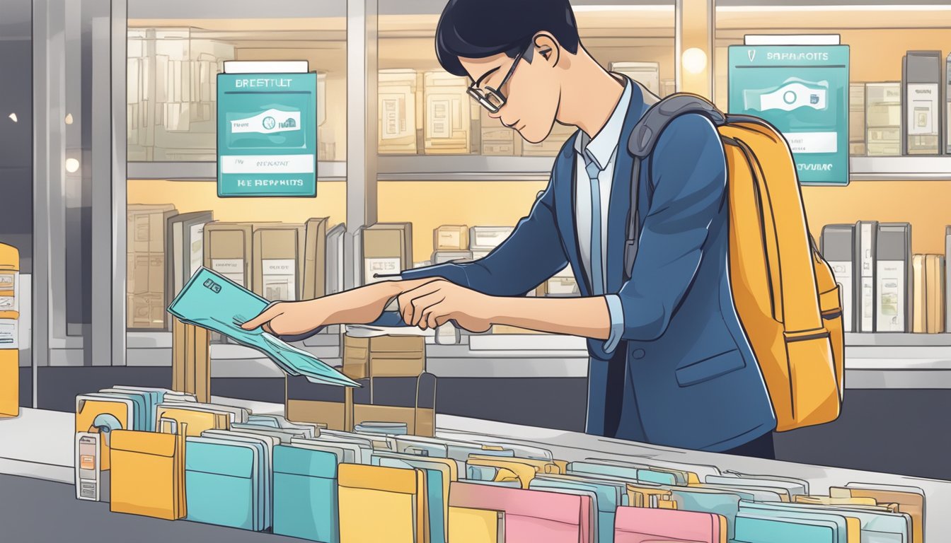 A person swiping a lifestyle benefits or specialized card to earn reward points in Singapore