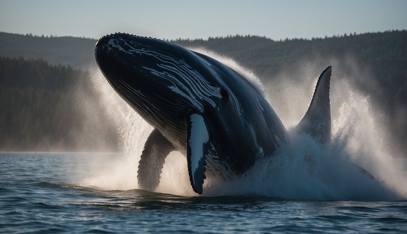 A pod of whales surfaces, spouting misty breath into the air.

Their powerful bodies glide through the water, symbolizing life, growth, and survival in their underwater world