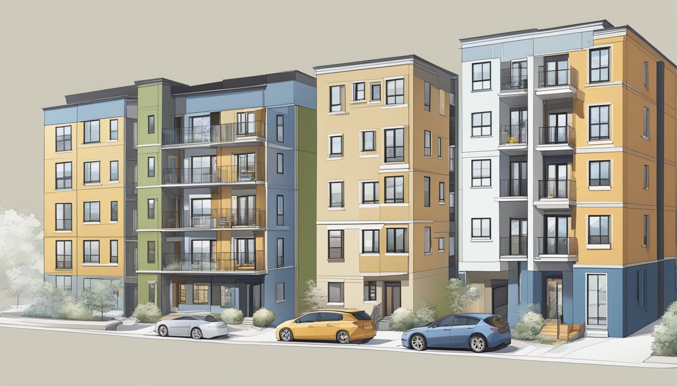 A diverse array of flat types, from studio apartments to multi-bedroom units, influencing grant eligibility