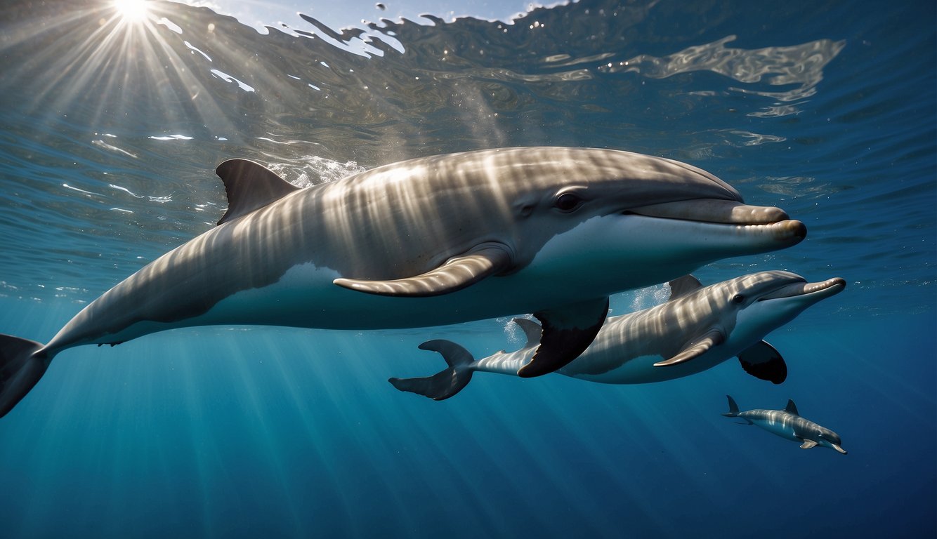 Dolphins emit sonar clicks, bouncing off objects to locate prey