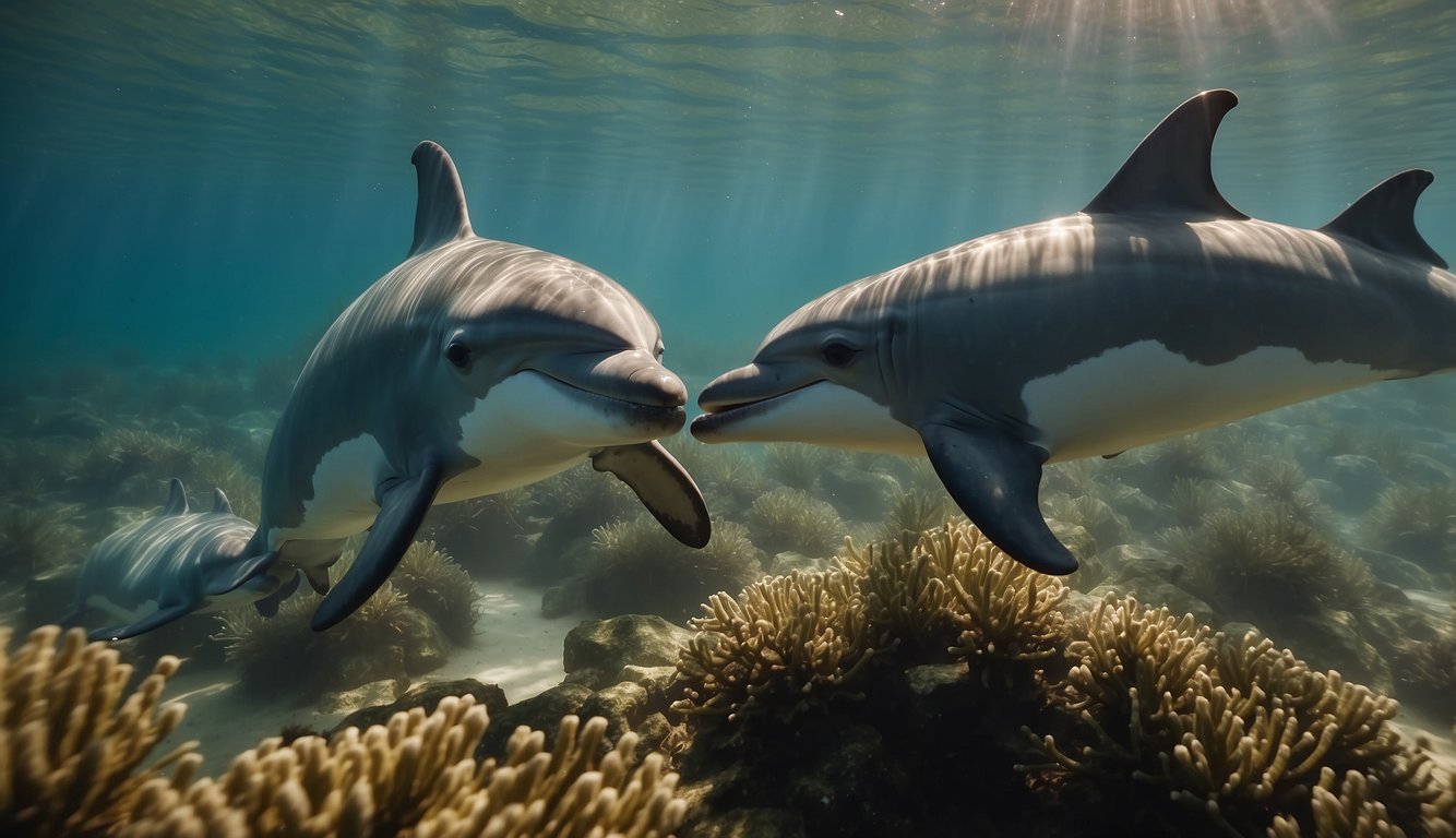 Dolphins emit clicks and listen for echoes to navigate and locate prey using echolocation