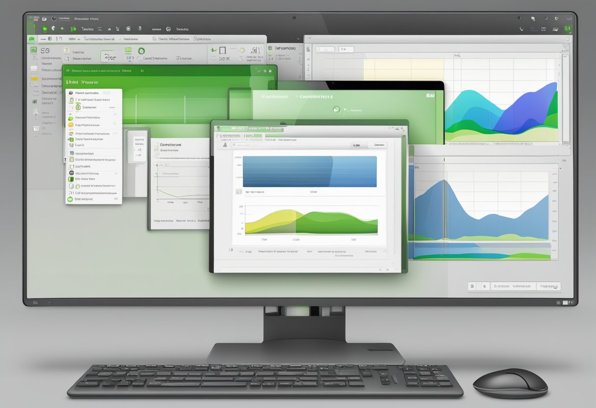 A computer screen displaying the Linux Mint operating system with a clear view of the system partitions and the option to manage them