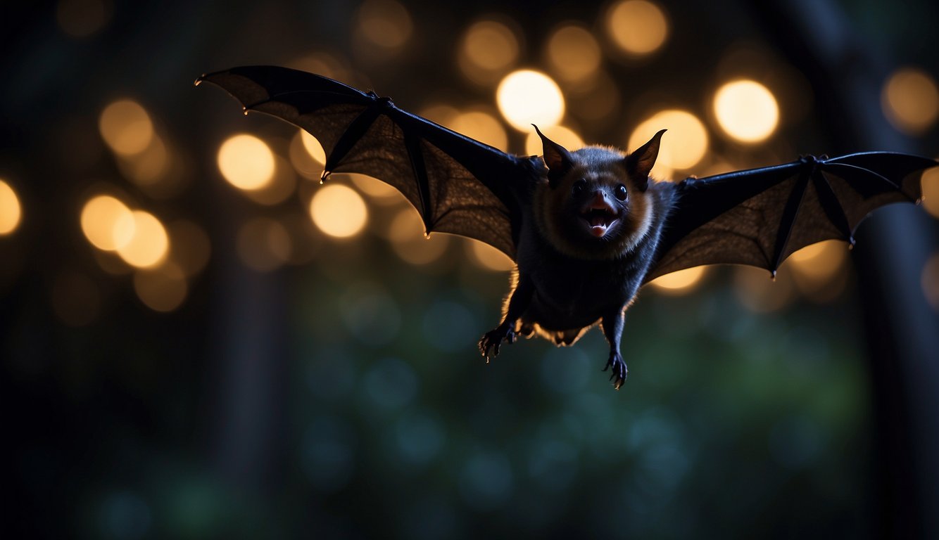 Bats navigate in darkness using echolocation.

They emit high-pitched sounds and listen for the echoes to determine the location of objects