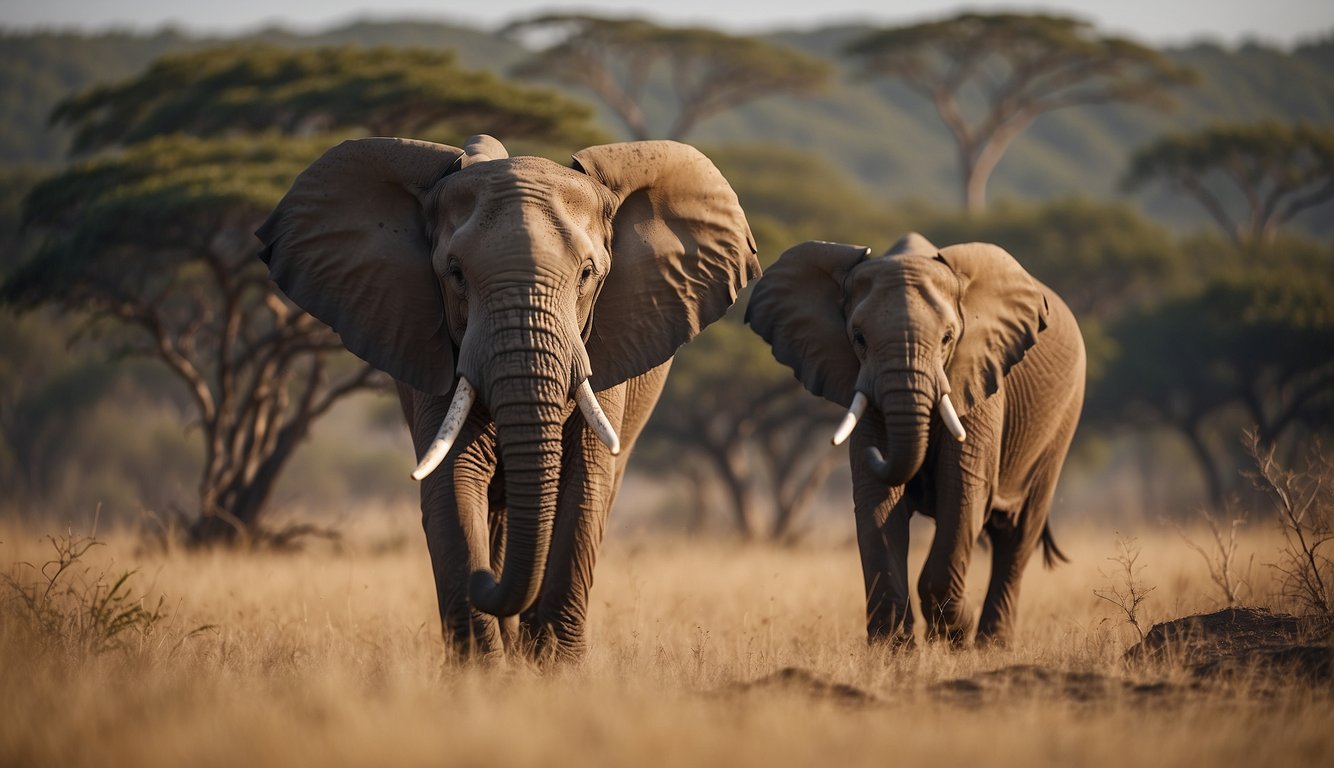 Elephants trumpet and stomp in a vast savanna, sending vibrations through the ground.

Other elephants pick up these seismic signals, communicating over long distances
