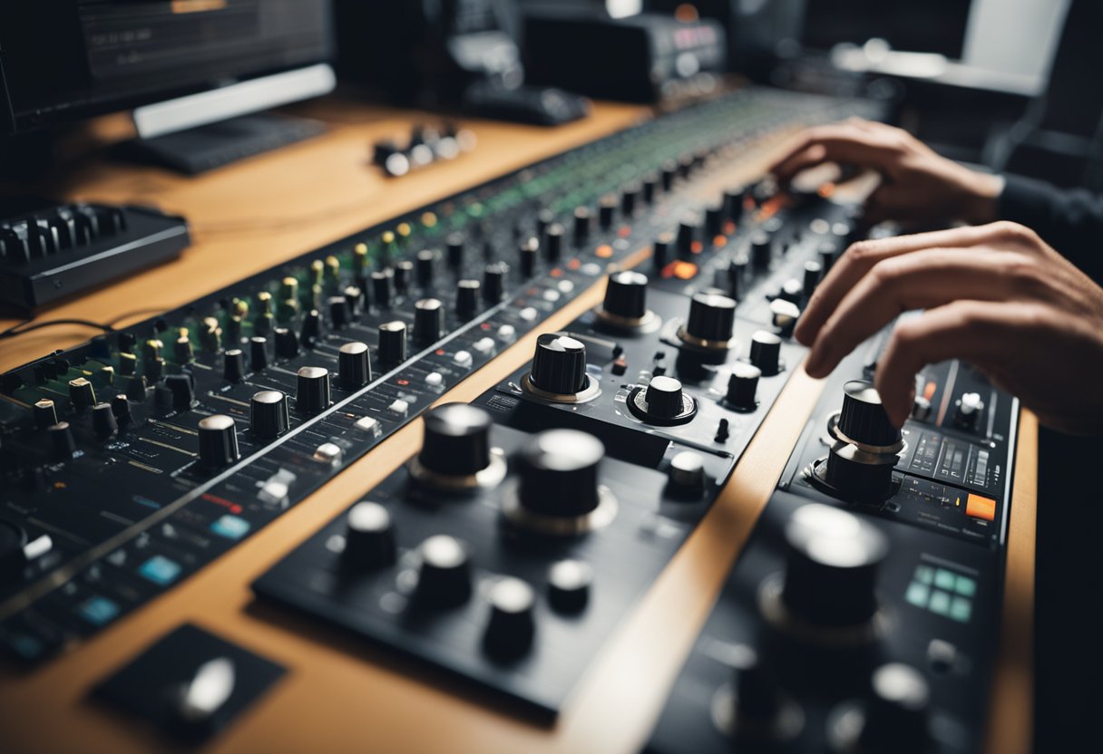 A record producer carefully selects beats from a wide array of options, highlighting the importance of beat selection in music production