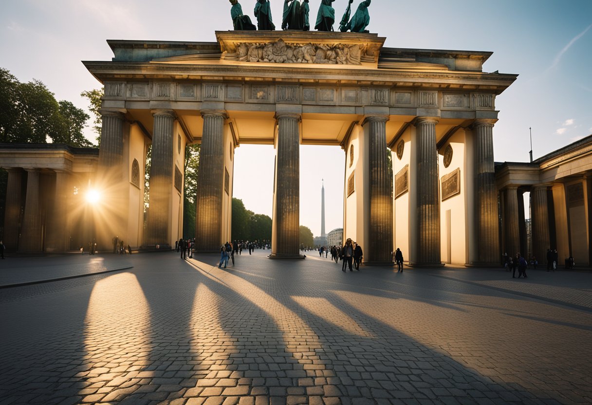 Das Brandenburger Tor steht im Zentrum Berlins und ist ein Symbol für die historische Bedeutung der Stadt