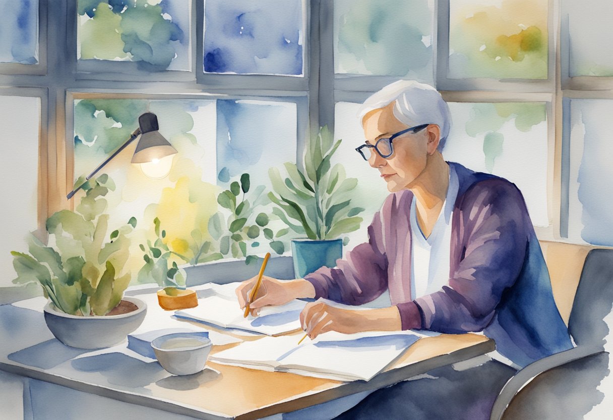 A person researching health policies, managing post-cancer treatment, navigating new realities