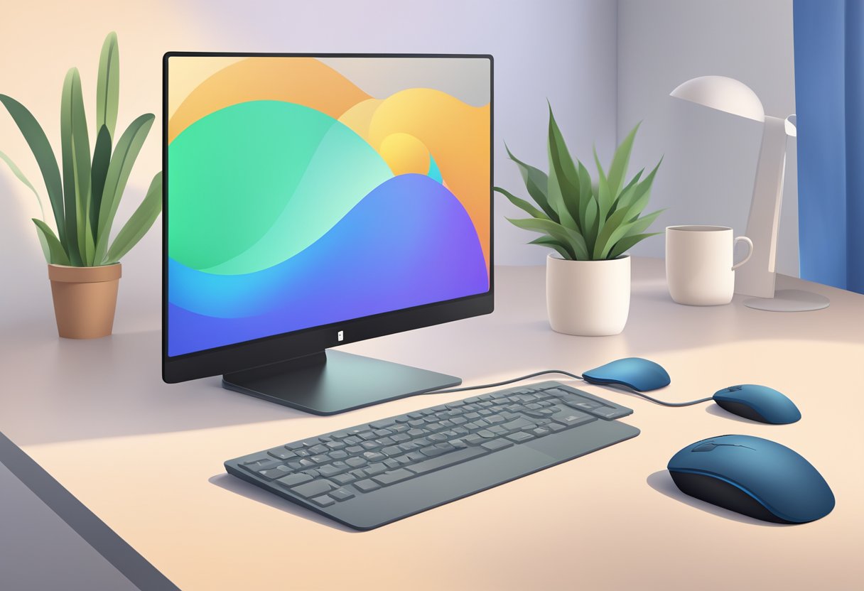 A computer screen with a blank mouse cursor on a Windows 11 desktop