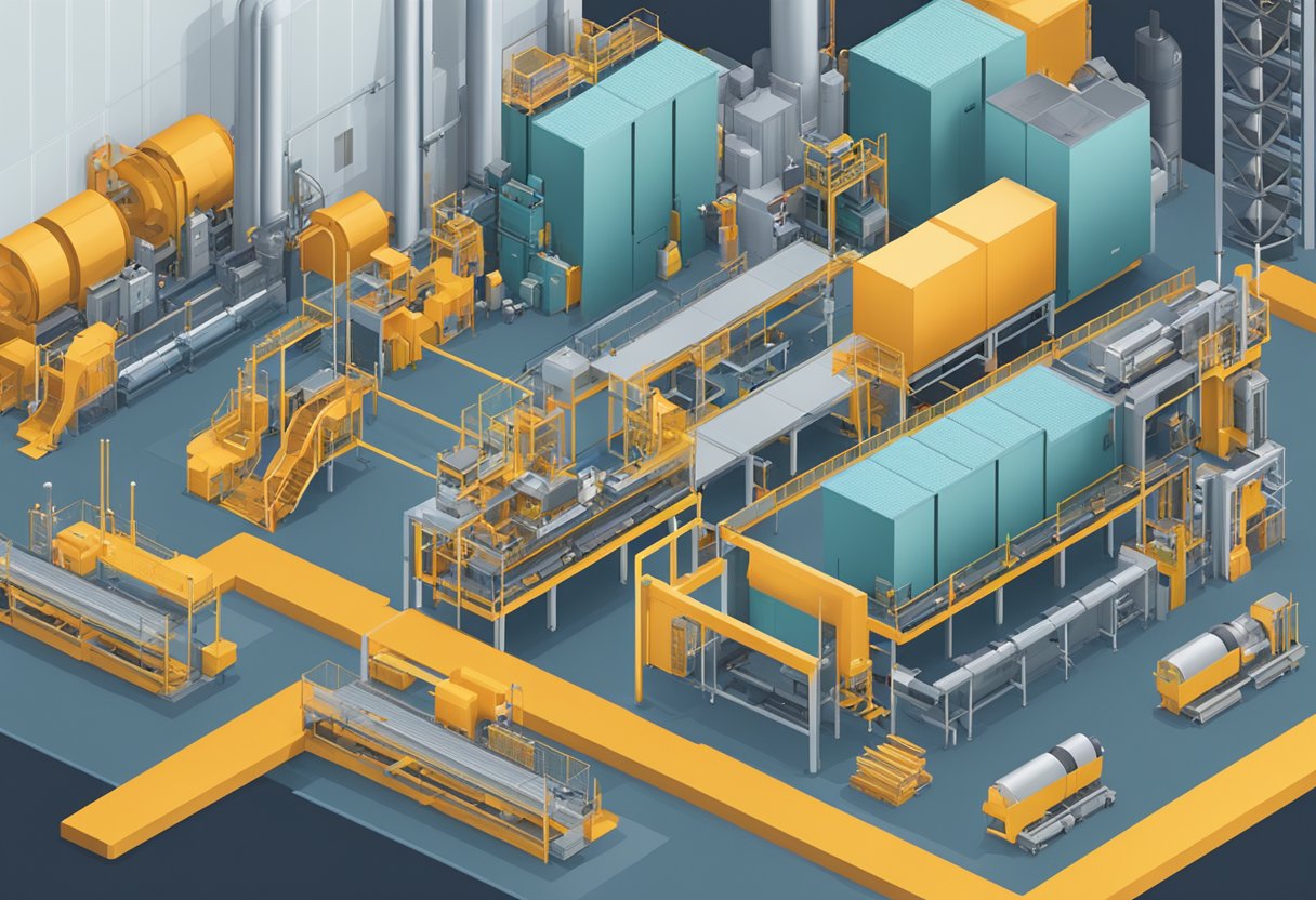 A factory with conveyor belts and machinery illustrating industry-specific subscription models
