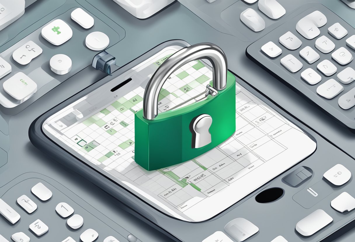 A cell in Excel is locked with a padlock icon displayed on the cell