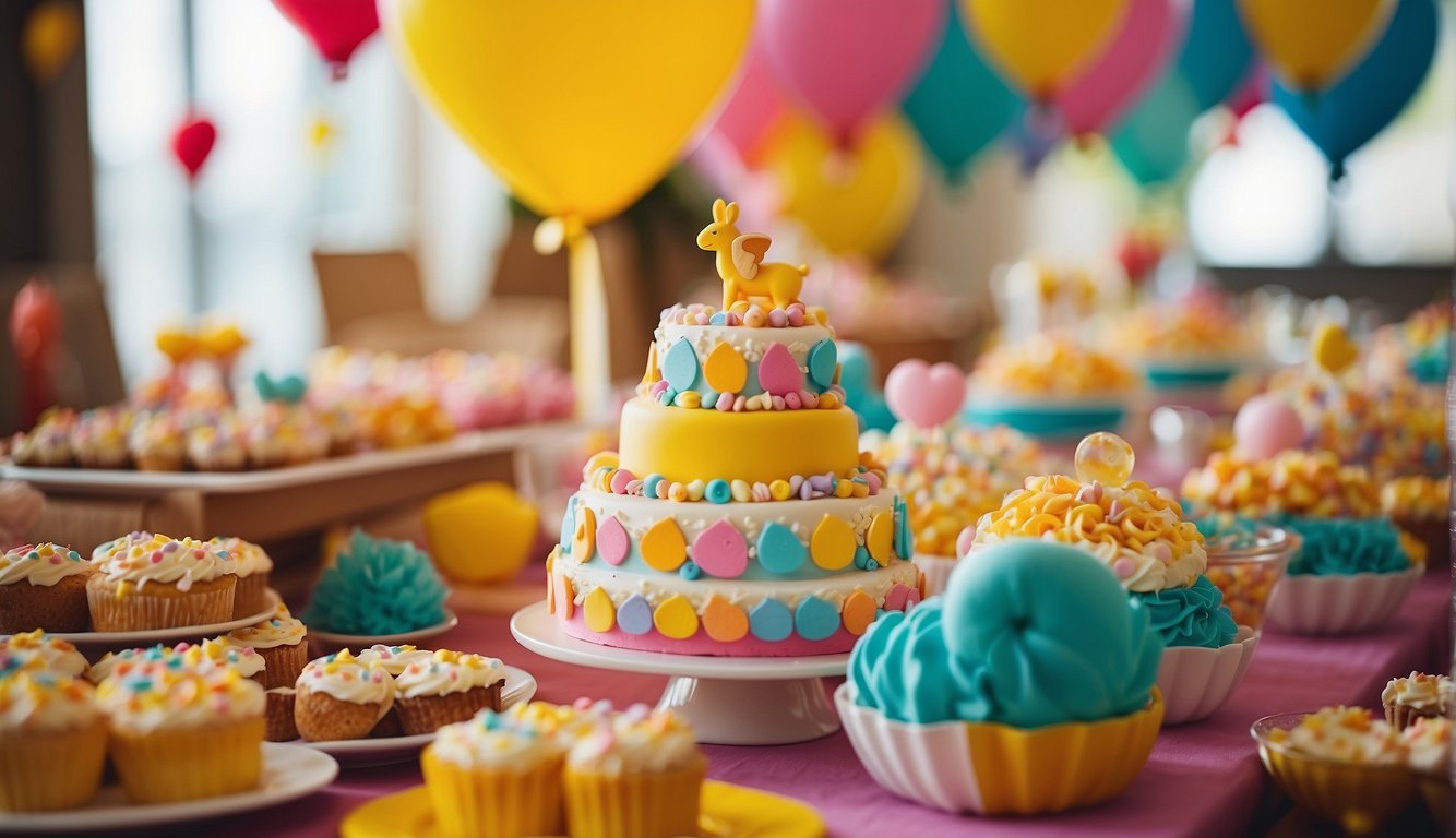 A colorful and festive first birthday party theme and decorations