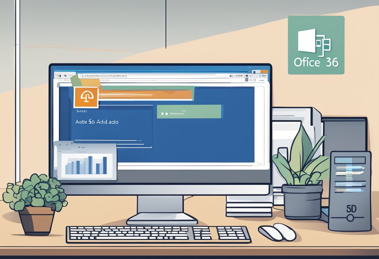 A computer screen with an error message "Office 365 unable to add signature" displayed