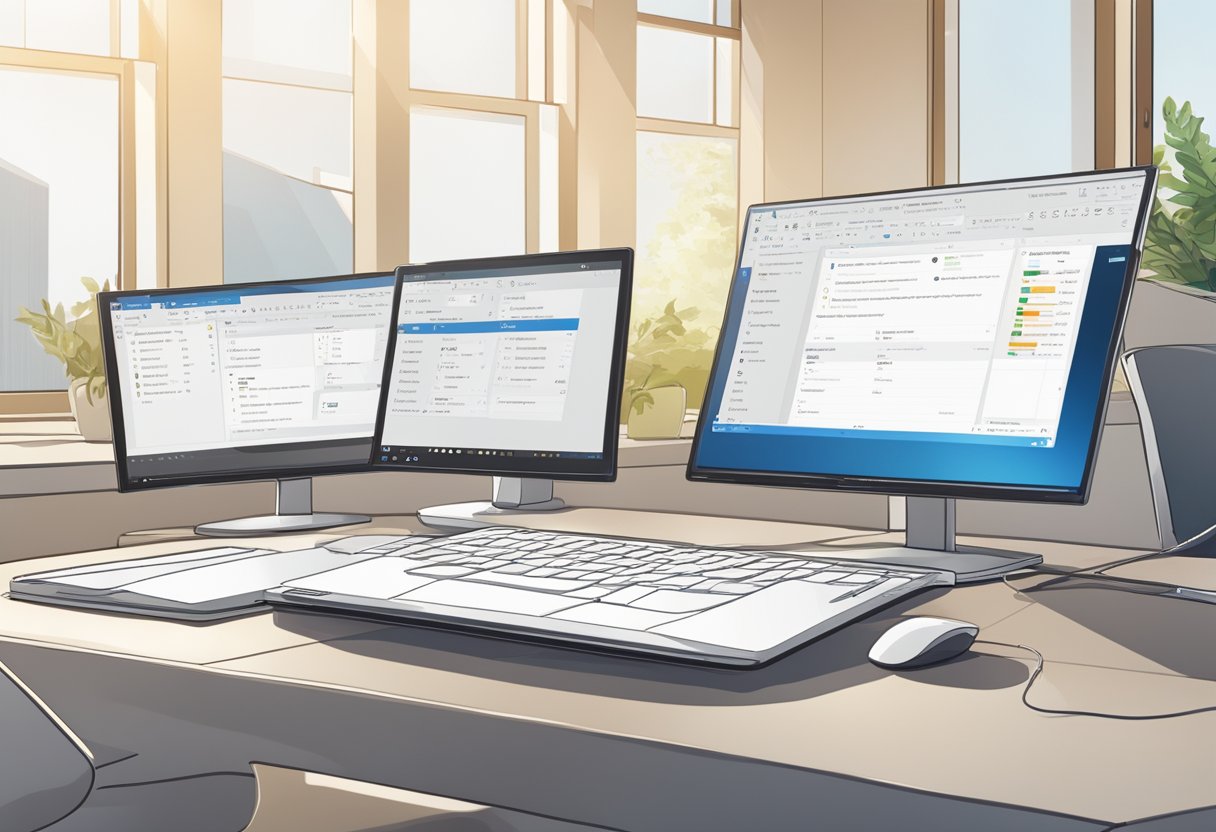 The Outlook Ribbon Interface is shown, with the home menu conspicuously absent
