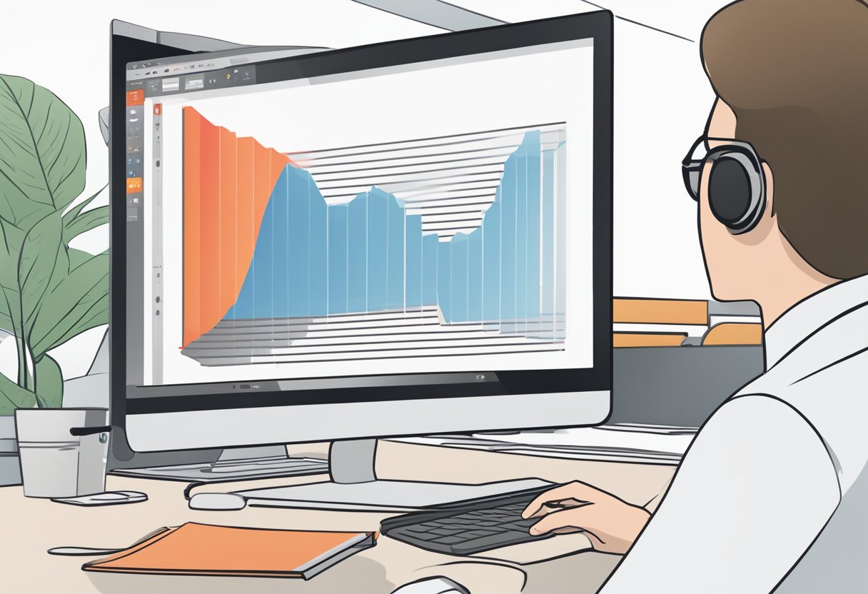 A computer screen displays a PowerPoint error message during a video export process. The error message is highlighted in red, indicating a problem