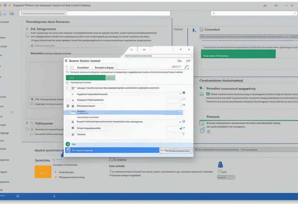 A computer screen displaying the SharePoint search settings with a checkbox unchecked next to "Prevent documents from appearing in search."