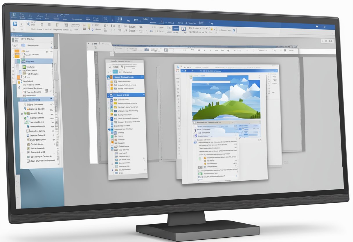 A computer screen displaying Microsoft Word with the print menu open, selecting the option for double-sided printing