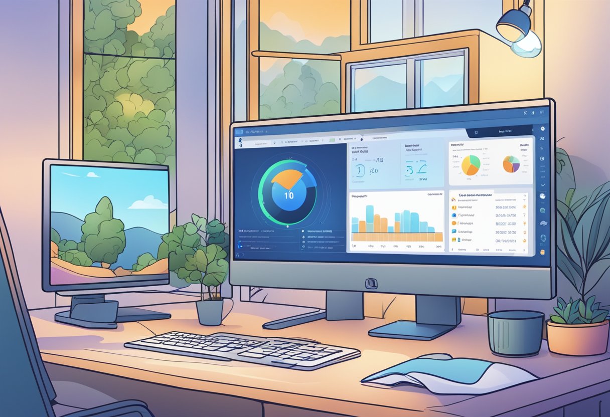 A computer monitor displaying the Windows 11 interface with a sleep timer setting open and ready to be adjusted