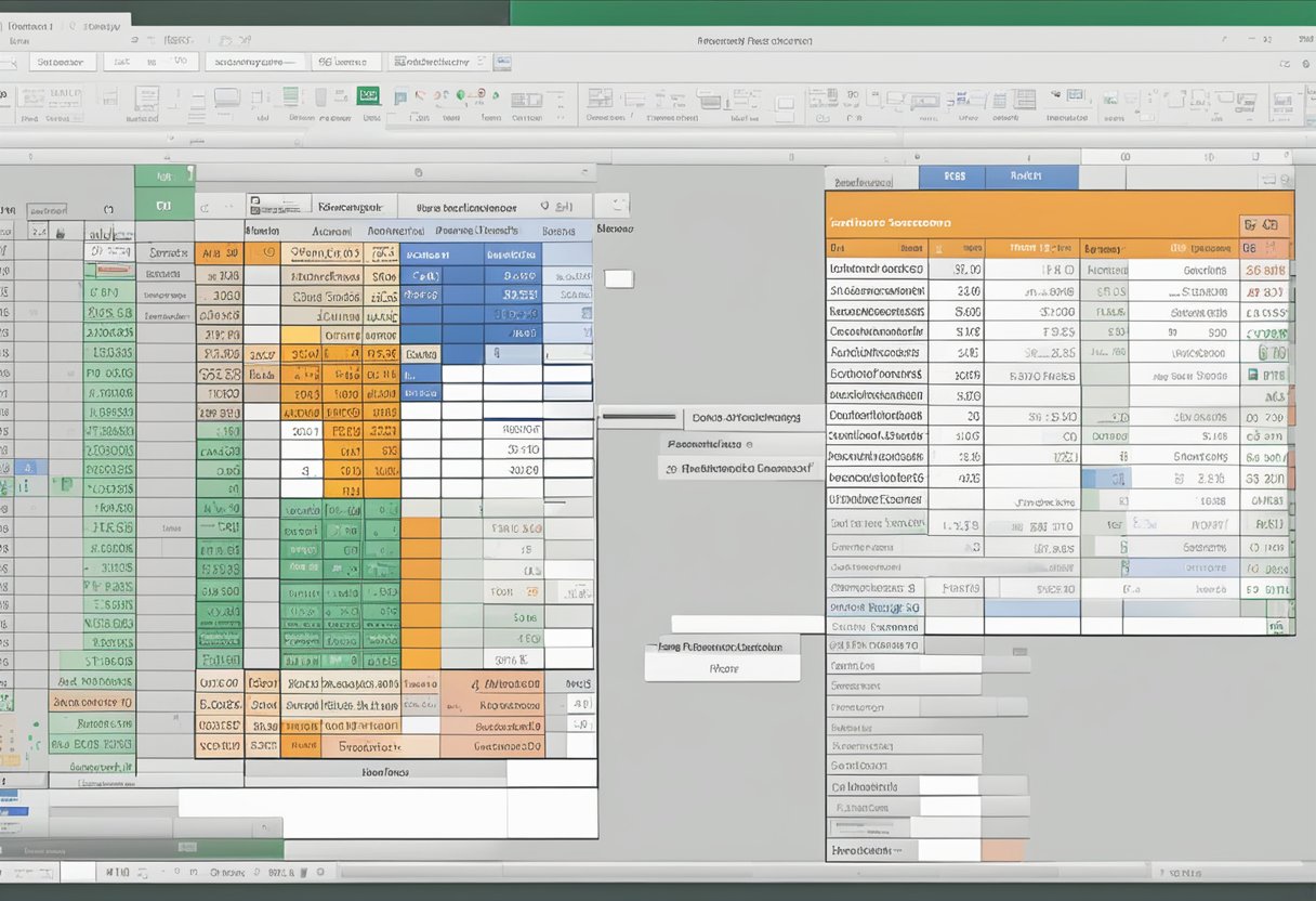 A computer screen displaying an Excel spreadsheet with a list of items. A cursor hovers over the "randomize" function in the toolbar