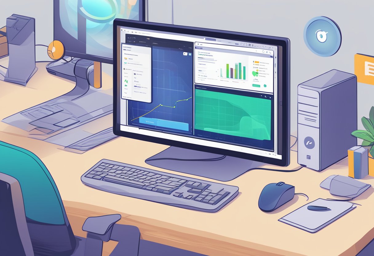 A computer screen with a Windows 11 interface, a mouse cursor right-clicking on a "System Optimization" option, with a visible prompt on how to speed up the system