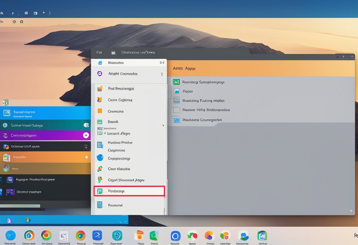 The Settings menu on a Windows 11 computer screen, with the "Background Apps" section open and options to stop apps from running in the background