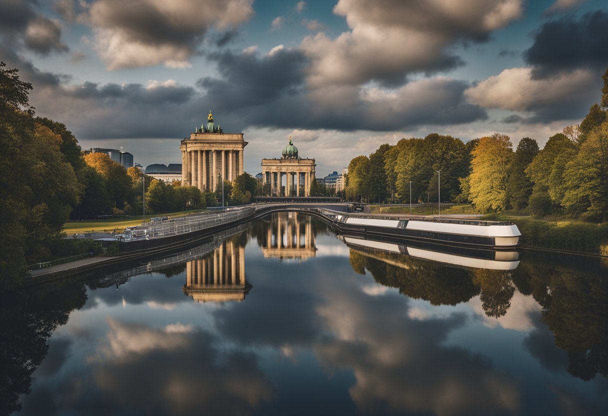 Berlin lies in the northeastern part of Germany, surrounded by the state of Brandenburg