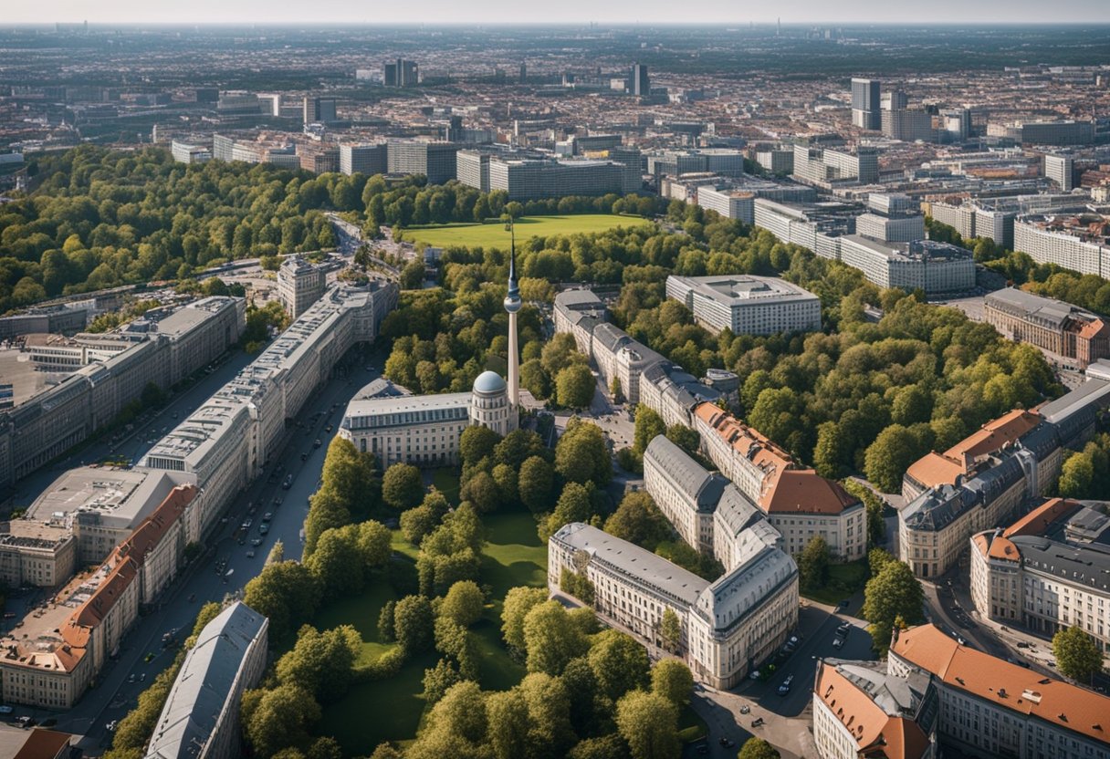 Berlin's diverse geography, from the urban center to the surrounding greenery, is characterized by its distinct neighborhoods and districts