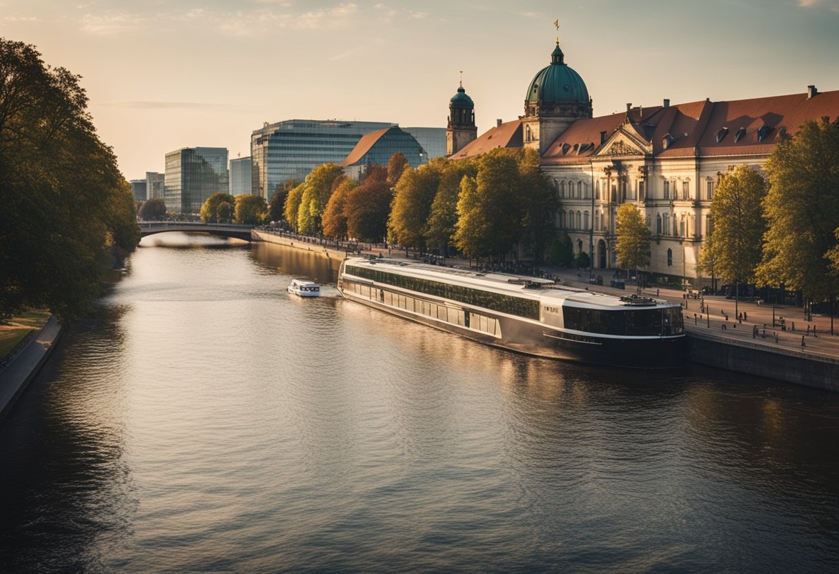 The Spree and Havel rivers flow through Berlin, Germany, symbolizing the city's historical significance and providing a picturesque backdrop for its landmarks