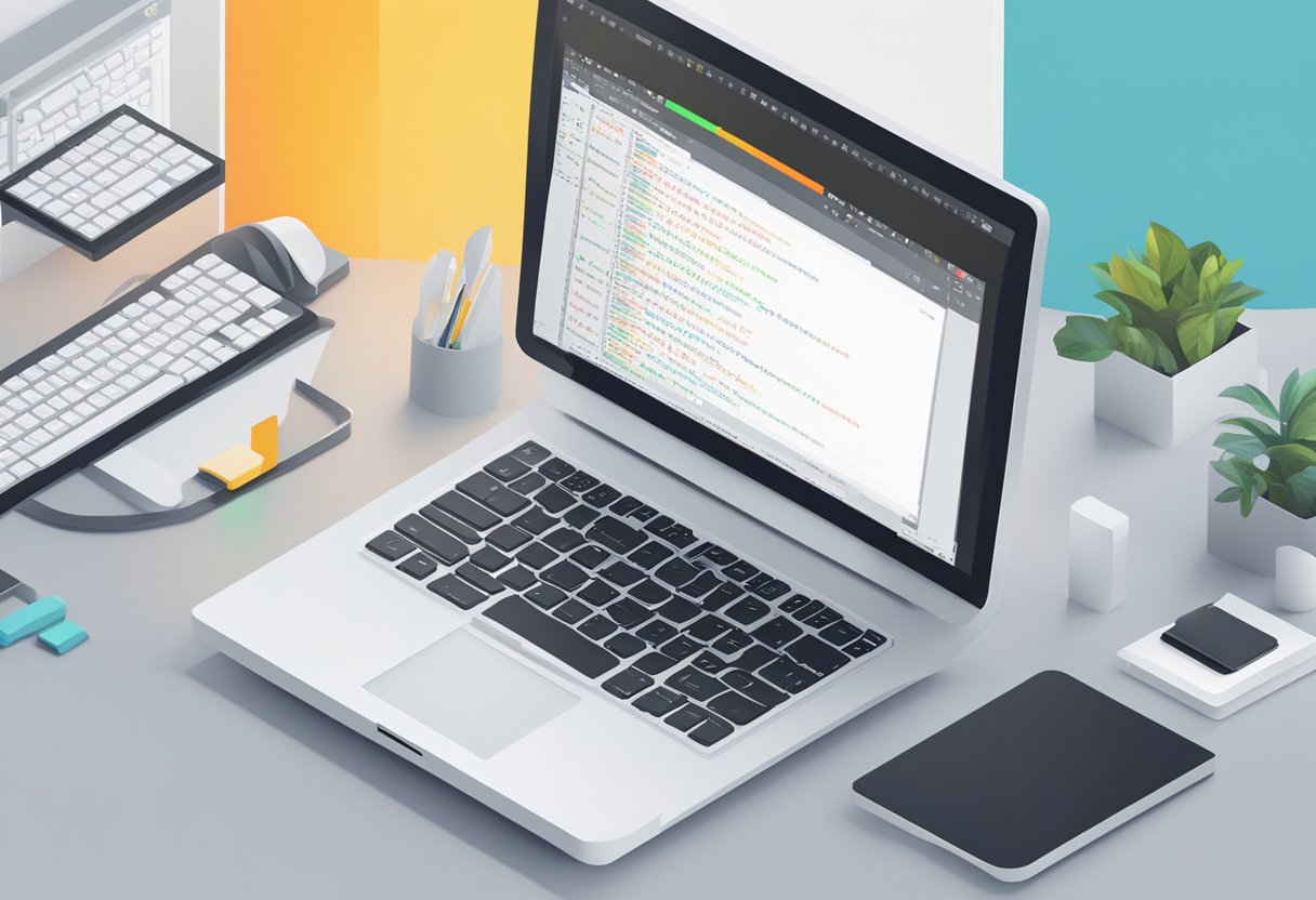 A computer screen displays Sublime Text with highlighted syntax