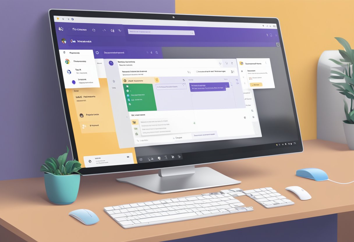 A computer screen with the Microsoft Teams interface open, showing the option to create a new poll. A mouse cursor hovers over the "Create a poll" button