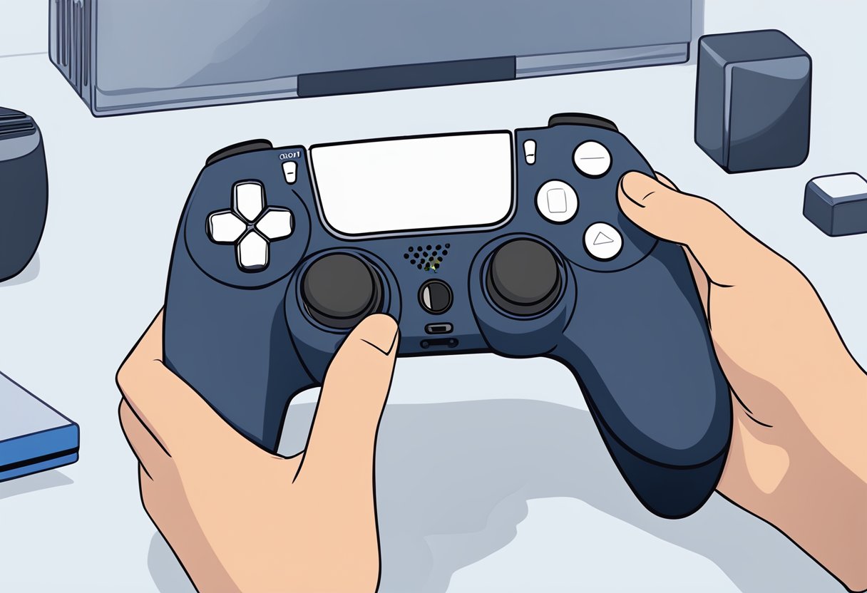 A hand reaches for the PS5 console, navigating through the settings menu to turn off parental controls