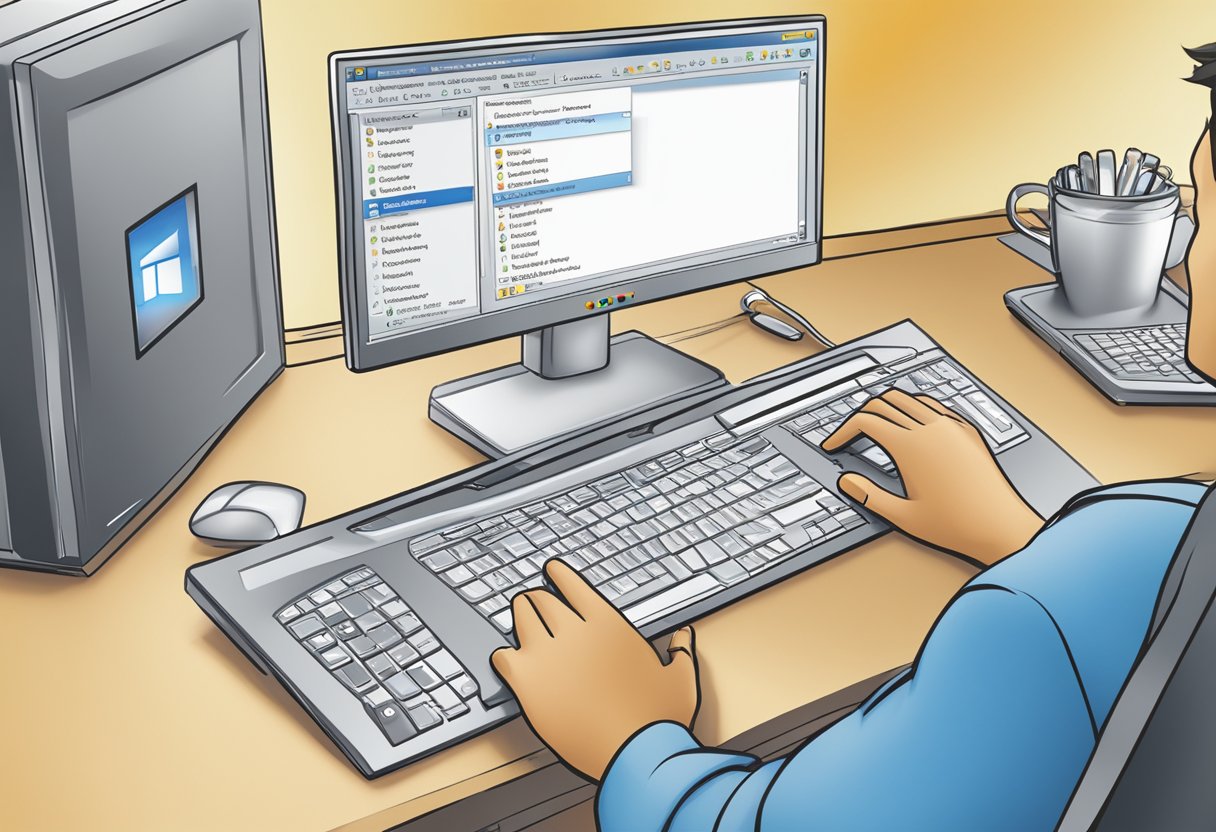 A computer screen displaying the Windows 7 operating system with the ReadyBoost feature being turned on and off in the settings menu
