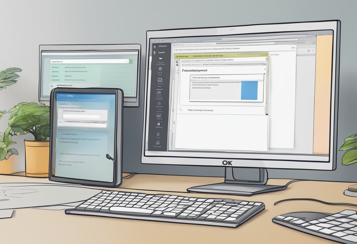 A computer screen with the "Uninstall Steam VR" prompt open, a mouse hovering over the "OK" button, and a progress bar indicating the uninstallation process