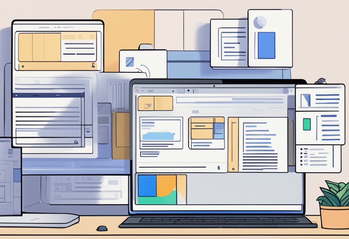 A computer screen displaying the Windows 11 interface with the clipboard history feature being used to copy and paste various items