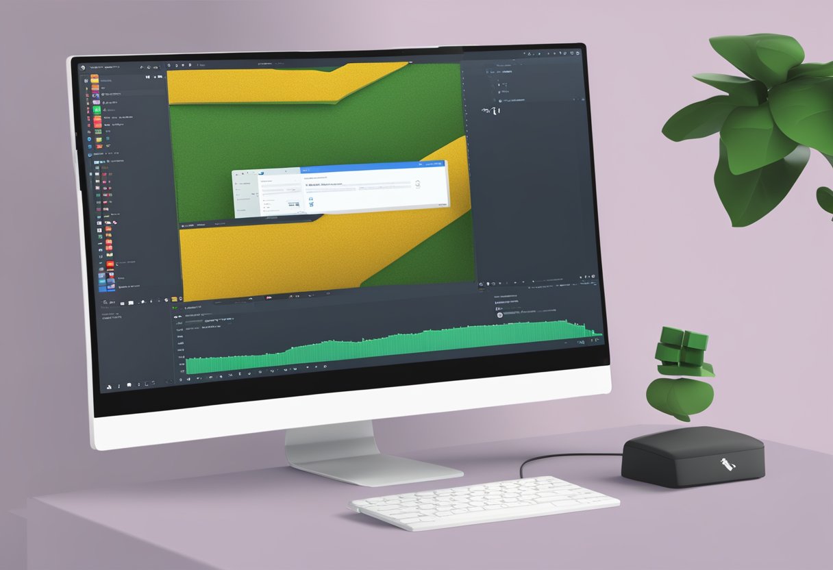 A computer screen displaying the Roblox interface with a music code input box open, alongside a Windows 11 desktop background