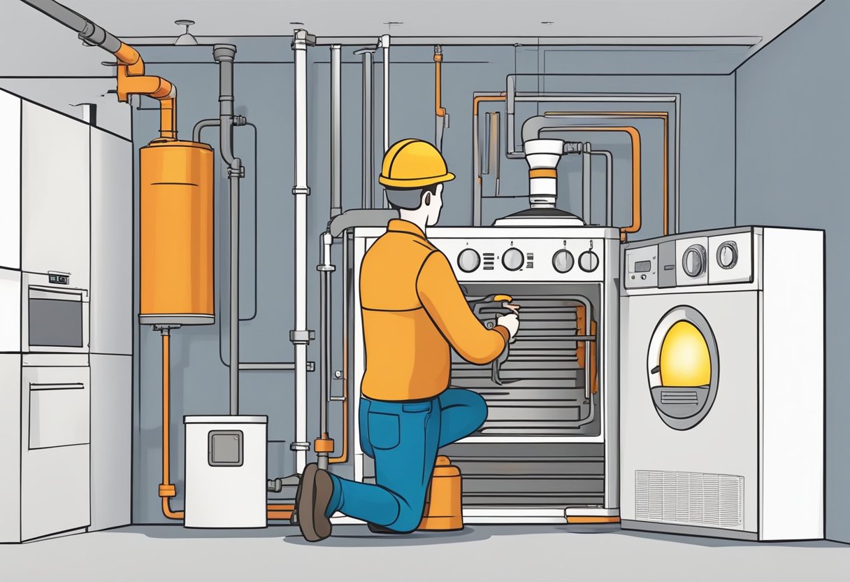 A technician measures the dimensions of the home and evaluates the heating needs to select the appropriate size furnace