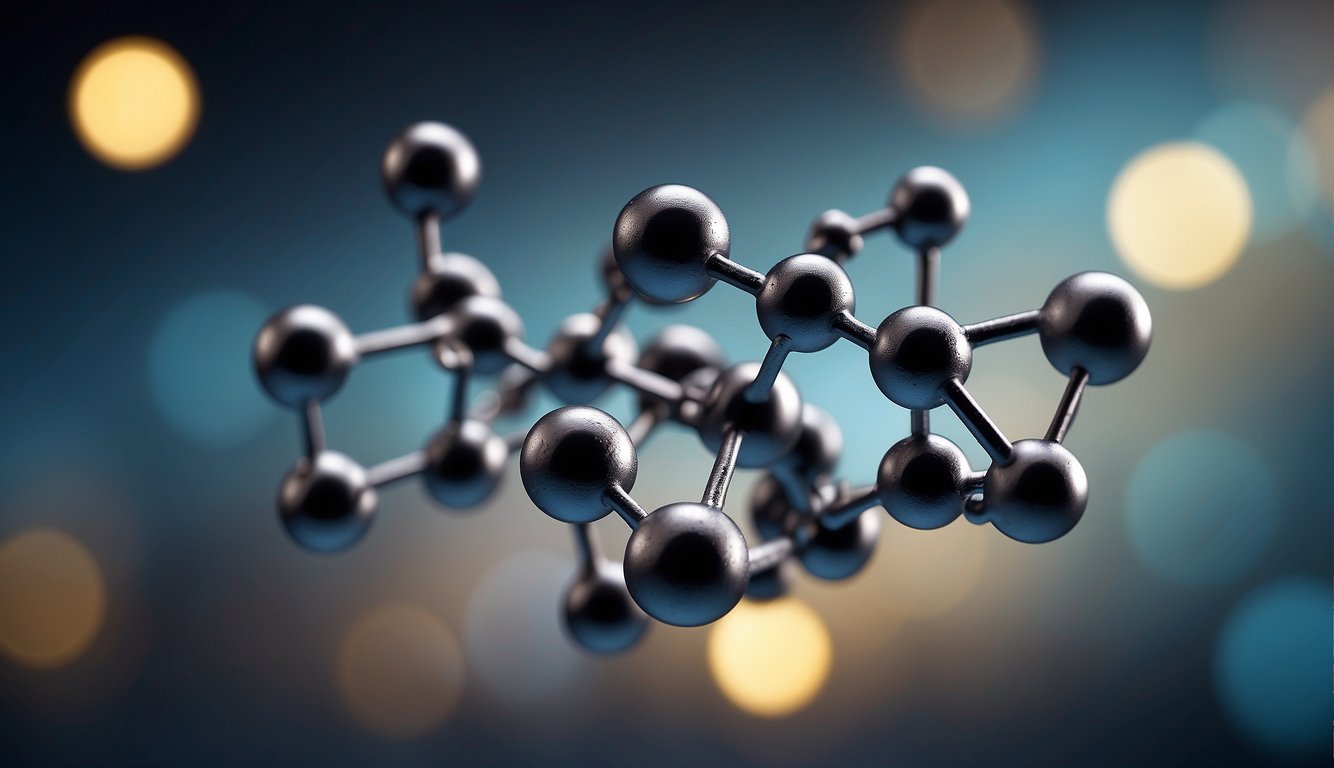 The chemical structure of BPC-157 peptide is depicted, showing its stability and molecular composition