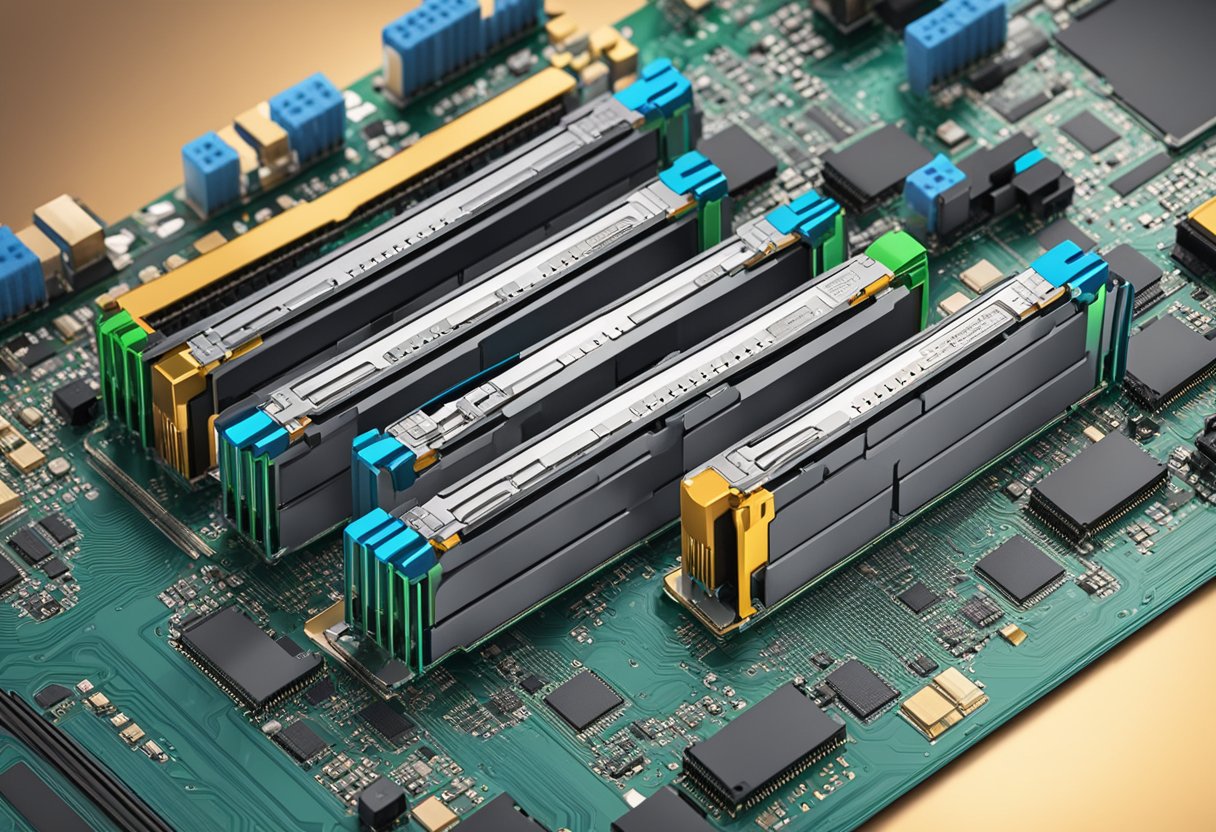 RAM modules being inserted into compatible slots on a motherboard