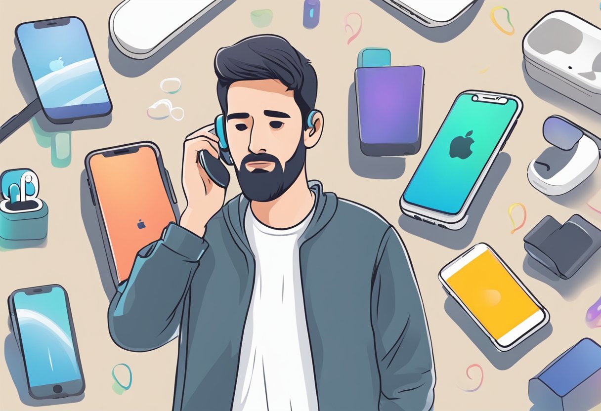 AirPods disconnected from phone, user frustrated. Signal keeps cutting out