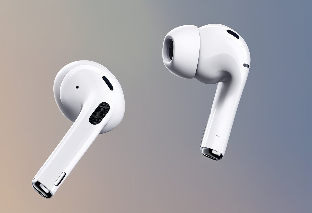 AirPods sit still, then suddenly pause. An invisible force seems to interrupt their function, leaving them suspended in mid-air